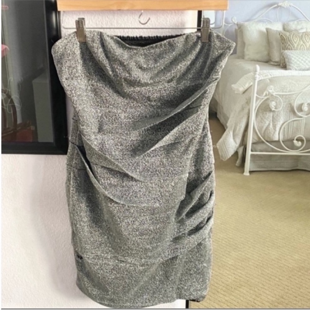 Women's Silver NikiBiki Strapless Mini Party Dress Size Large